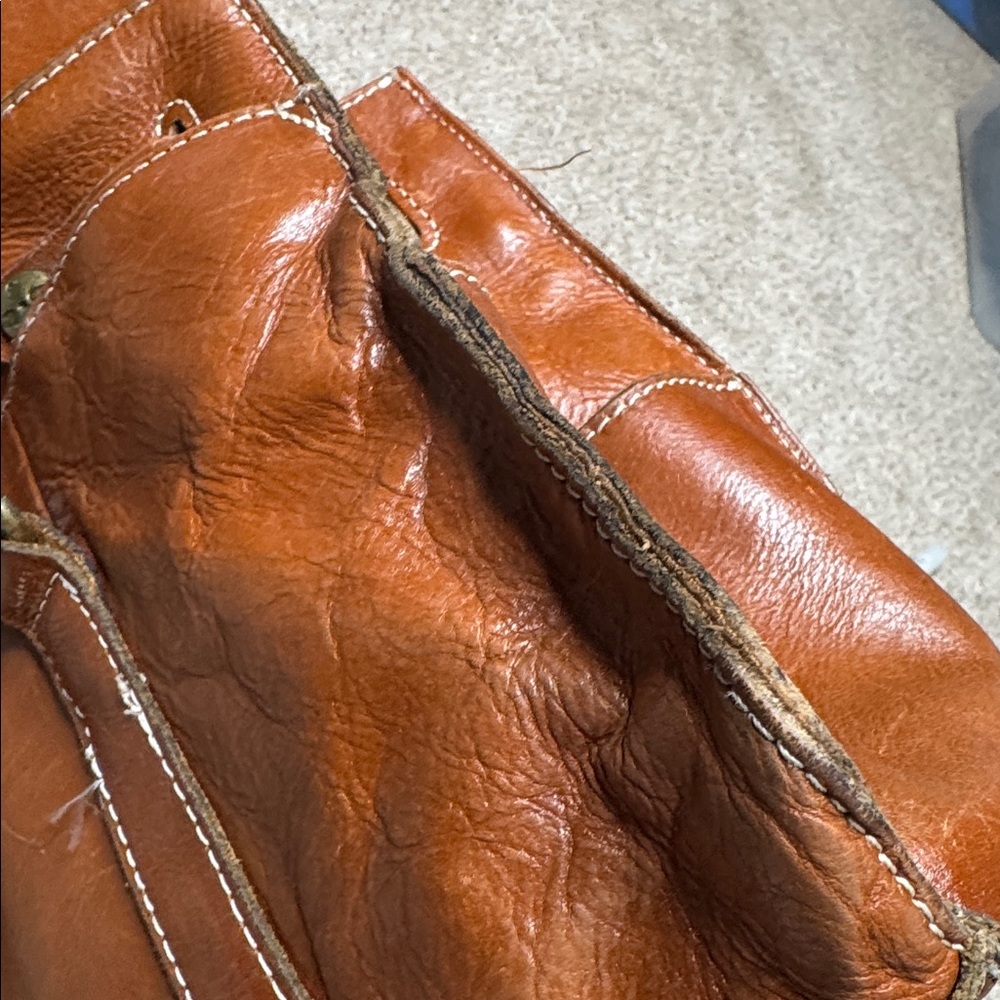 Patricia Nash Vienna Leather Satchel Cognac Brown Distressed Bag OS - Picture 16 of 16